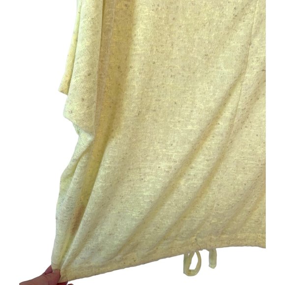 VERO MODA Butter Yellow Short Sleeve Sheer Knit Tie-Hem Sweater NWT Size Small - Picture 7 of 7